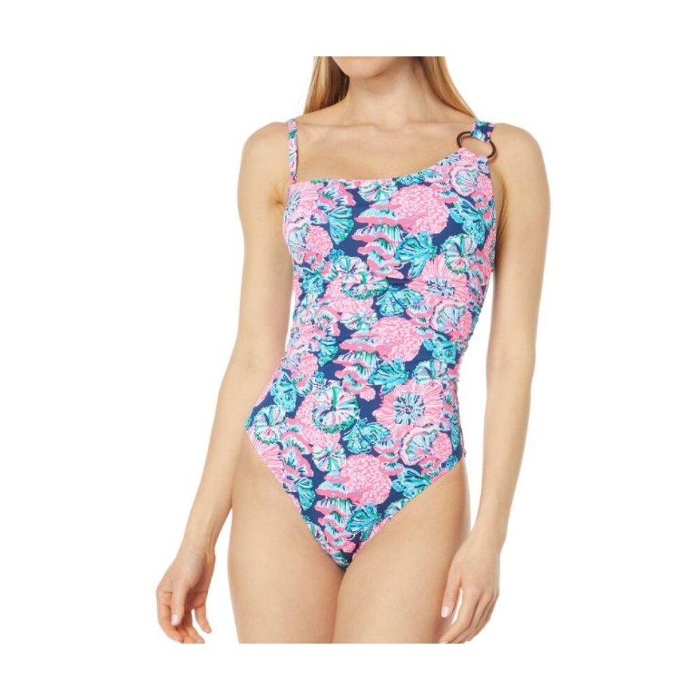 LILLY PULITZER Leola One-Piece Swimsuit Sz 6 Oyster Bay Shroom With A View NEW